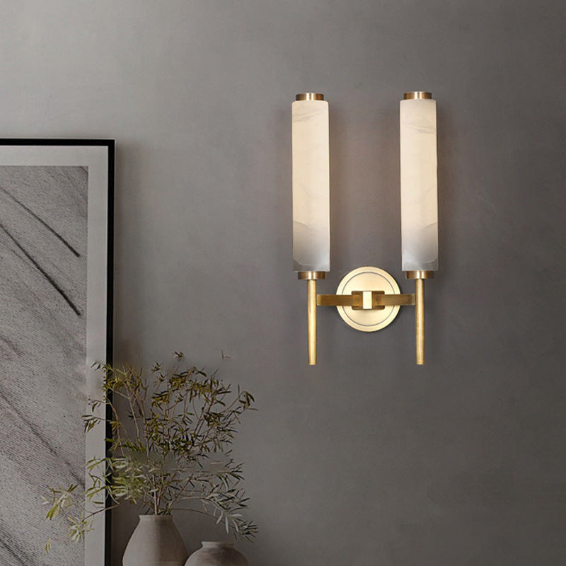 Modern light luxury marble wall lamp hotel living room bedroom porch aisle indoor bedside simple led decorative wall lamp