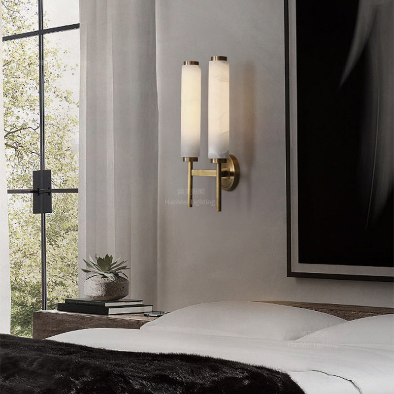 Modern light luxury marble wall lamp hotel living room bedroom porch aisle indoor bedside simple led decorative wall lamp