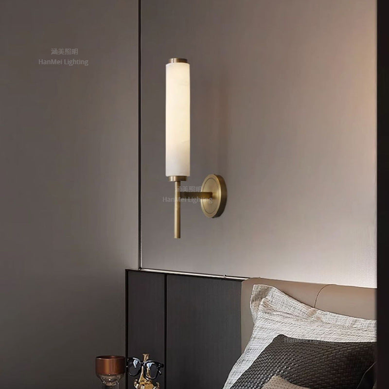 Modern light luxury marble wall lamp hotel living room bedroom porch aisle indoor bedside simple led decorative wall lamp