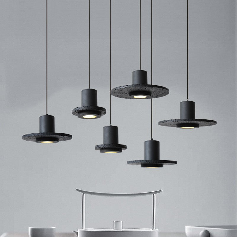 Modern black hole stone porch living room bedside chandelier restaurant bar industrial wind chandelier