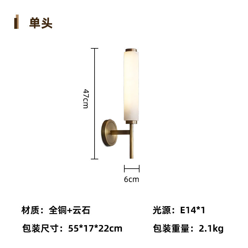 Modern light luxury marble wall lamp hotel living room bedroom porch aisle indoor bedside simple led decorative wall lamp