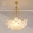 Creative Light Luxury Ball White Glass Bubble Post-modern Living Room Pendant Lamp