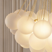 Creative Light Luxury Ball White Glass Bubble Post-modern Living Room Pendant Lamp