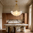 Creative Light Luxury Ball White Glass Bubble Post-modern Living Room Pendant Lamp
