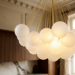 Creative Light Luxury Ball White Glass Bubble Post-modern Living Room Pendant Lamp