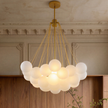Creative Light Luxury Ball White Glass Bubble Post-modern Living Room Pendant Lamp