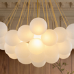 Creative Light Luxury Ball White Glass Bubble Post-modern Living Room Pendant Lamp